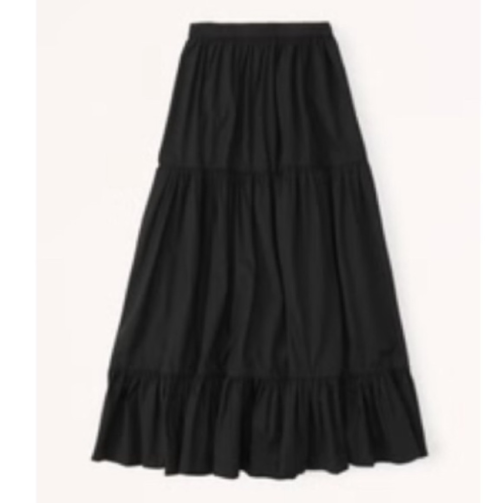 Abercrombie Poplin maxi skirt, black, size small-petite